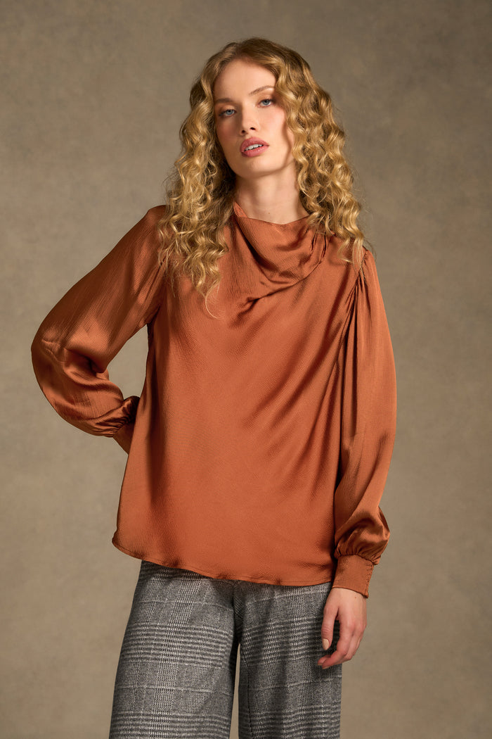 Draped Blouse – Russet