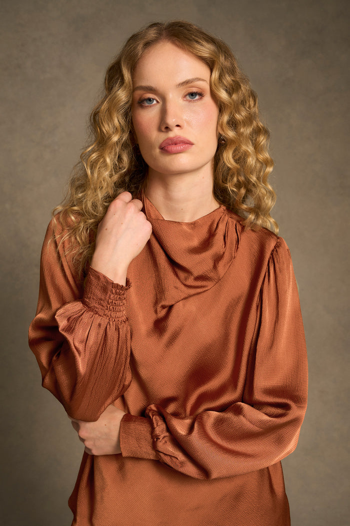 Draped Blouse – Russet