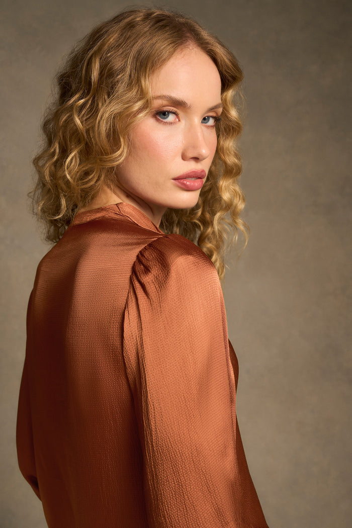 Draped Blouse – Russet