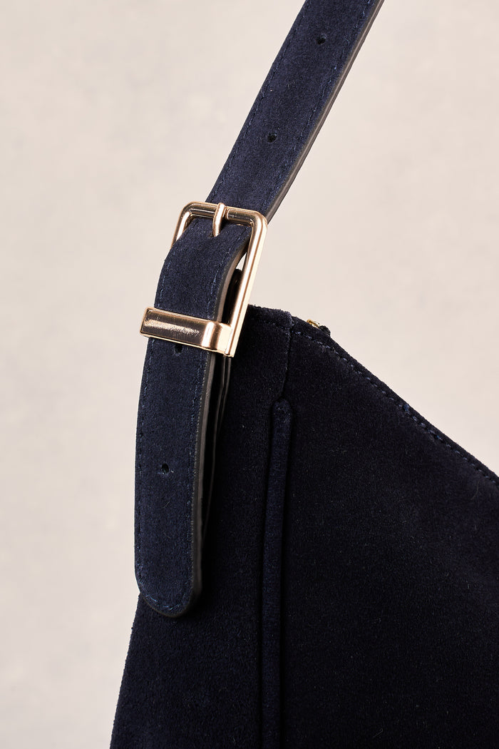 Ebony Suede Handbag - Navy