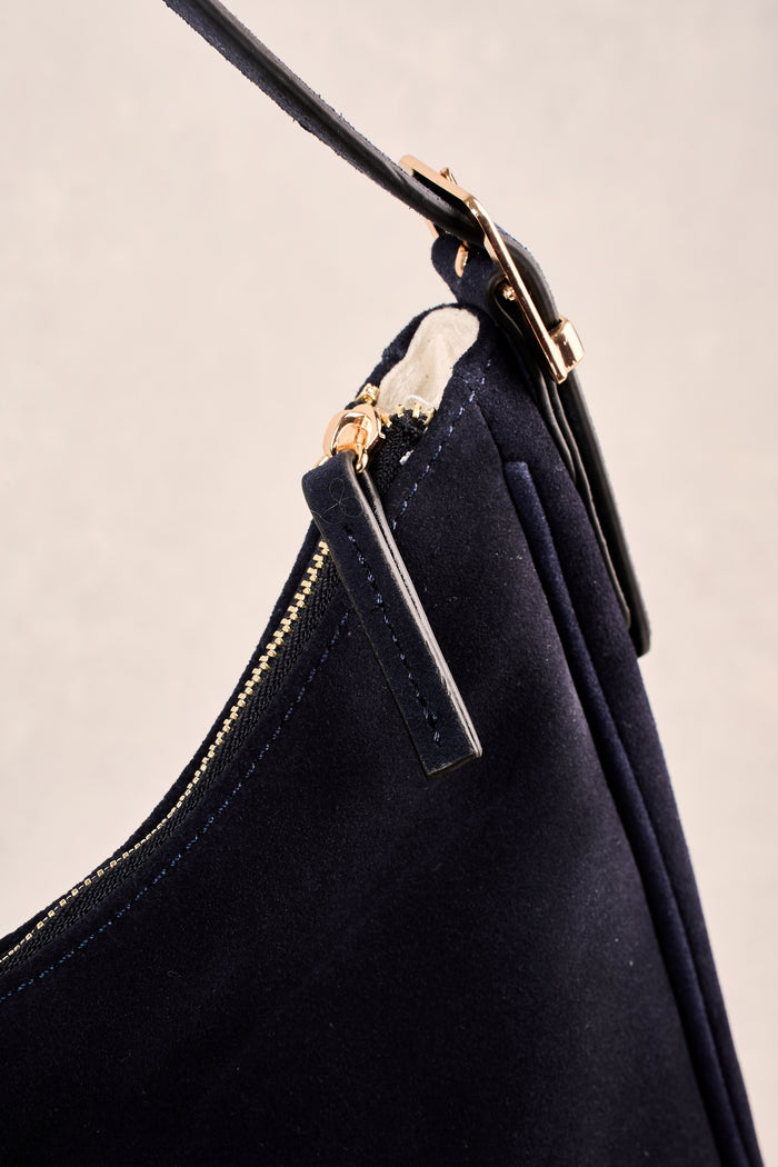 Ebony Suede Handbag - Navy