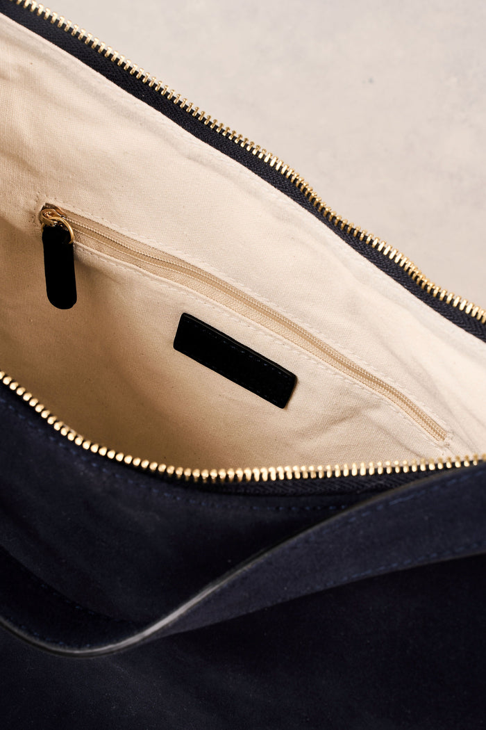Ebony Suede Handbag - Navy
