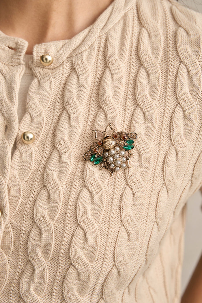 Embellished Bee Brooch - Multicolour
