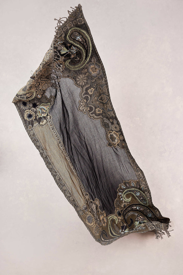 Embellished Wool Scarf - Multicolour