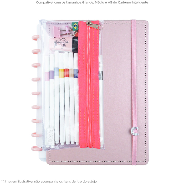 Estojo Inteligente Crystal Neon Pink