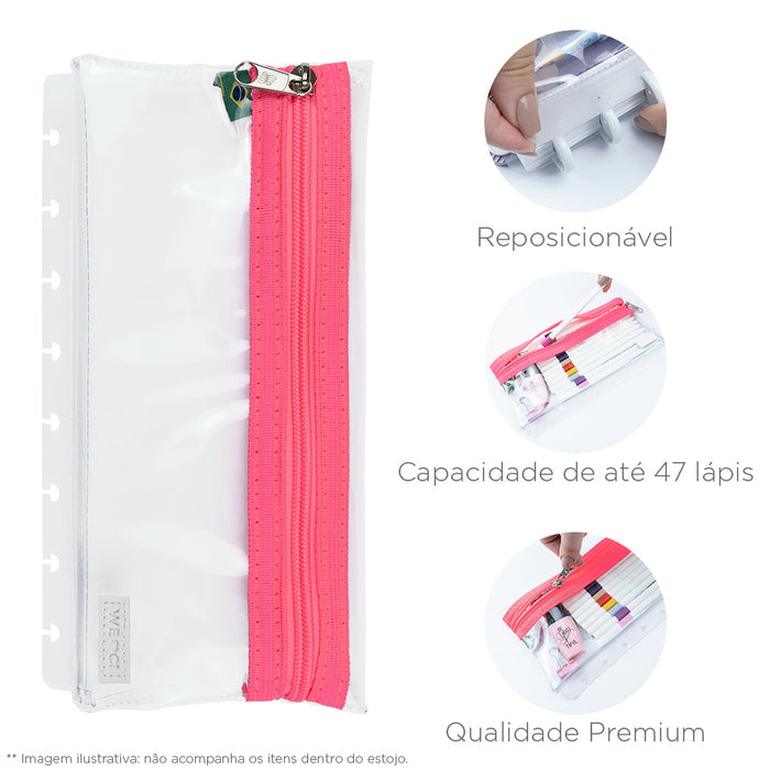 Estojo Inteligente Crystal Neon Pink