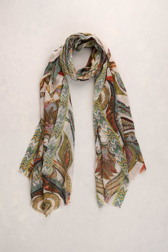 Feather Paisley Scarf - Multicolour