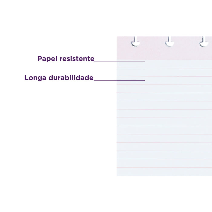 Vantagens das fichas pautadas: papel resistente e longa durabilidade.
