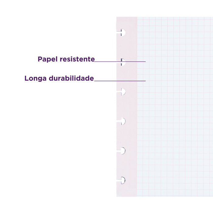 Vantagens das fichas quadriculadas: papel resistente, longa durabilidade.