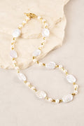 Flat Pearl Necklace - Gold