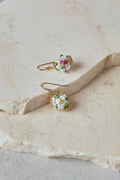Floral Bead Earrings – White