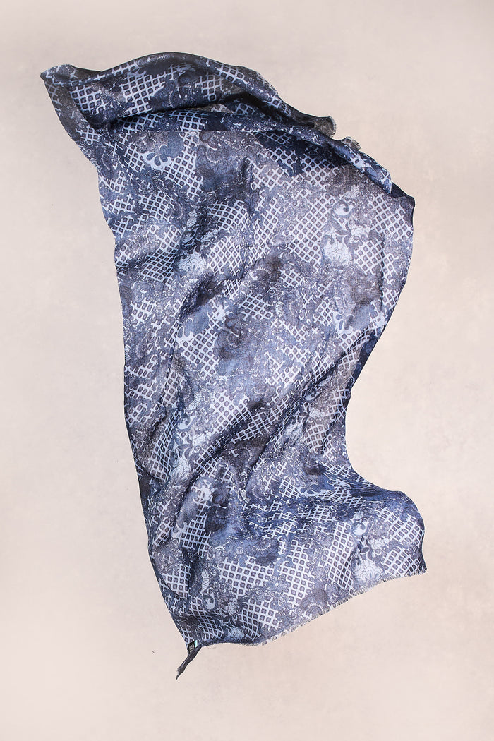 Floral Damask Scarf - Ink
