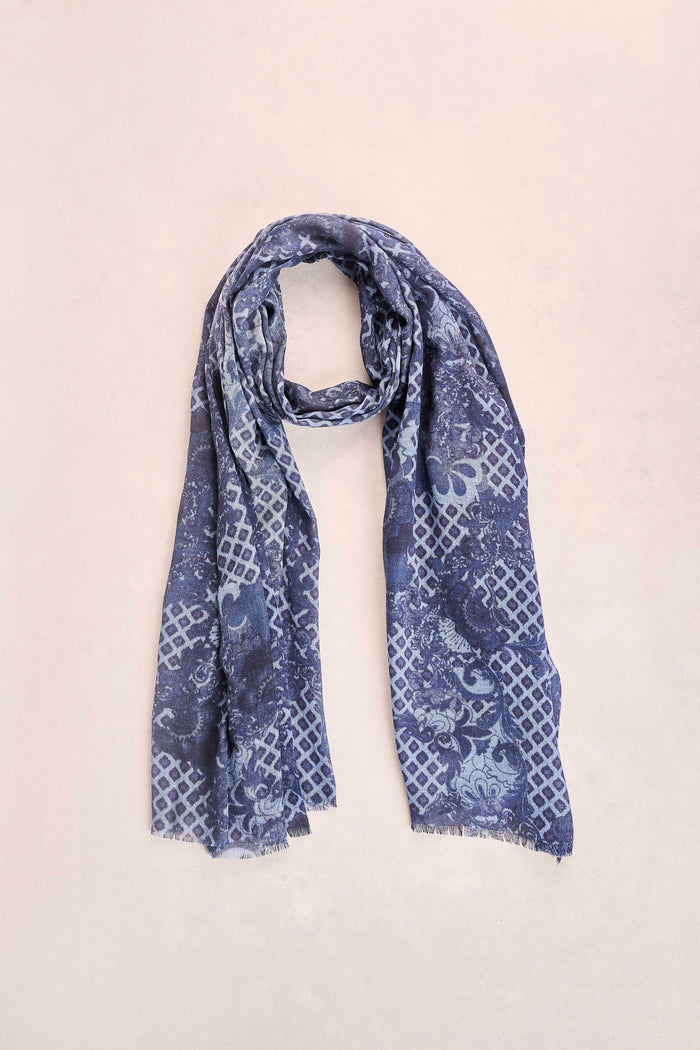 Floral Damask Scarf - Ink