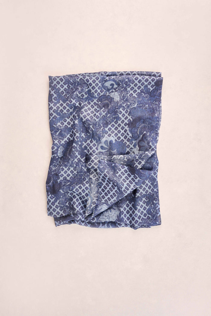 Floral Damask Scarf - Ink