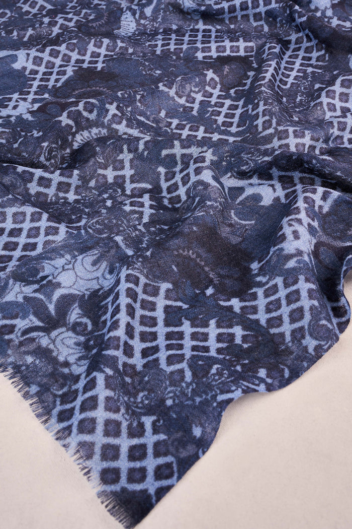 Floral Damask Scarf - Ink