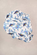 Floral Stamp Silk Scarf - Cobalt