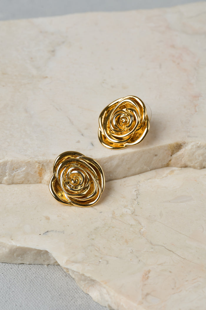 Flower Earrings - Gold