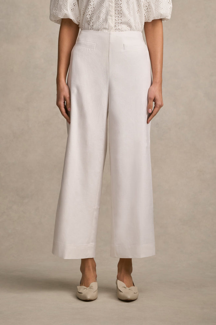 French Linen 7/8 Pant - White