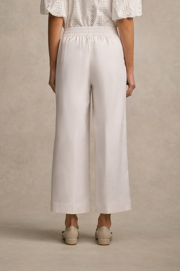 French Linen 7/8 Pant - White