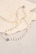 Freshwater Pearl Clover Necklace - Silver