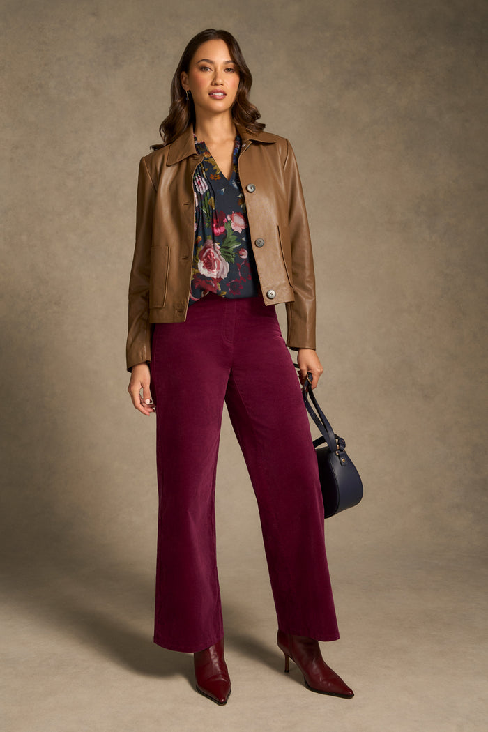 Frill Detail Printed Blouse - Ink Botanic Print