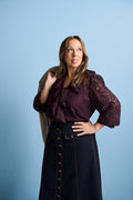 Frill Lace Blouse - Cherry