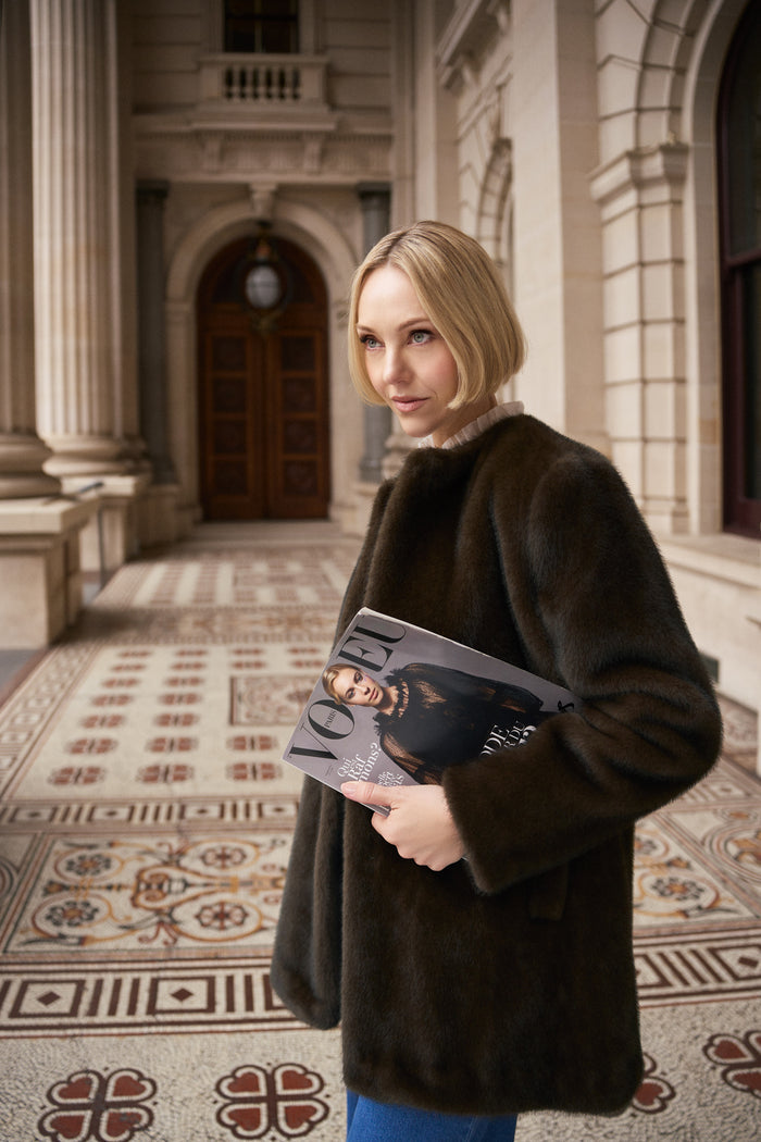 Fur Jacket - Deep Brown