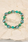 Glass Multi Beaded Wrist - Green