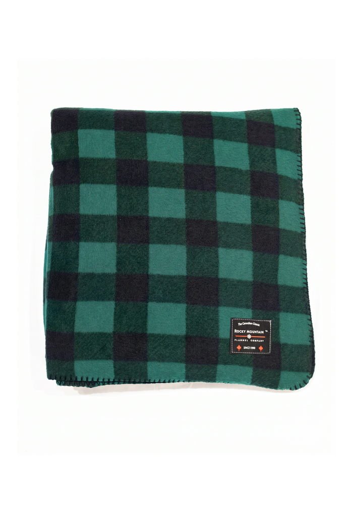 Green Black Buffalo Check Fleece Blanket