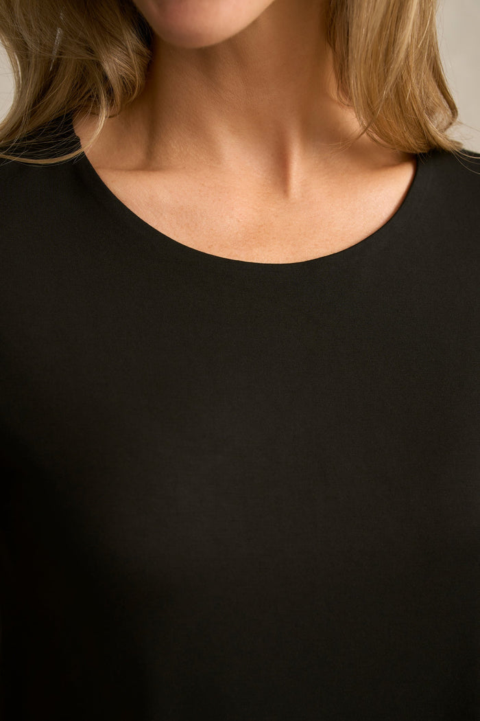 Half Sleeve Round Neck Tee - Black