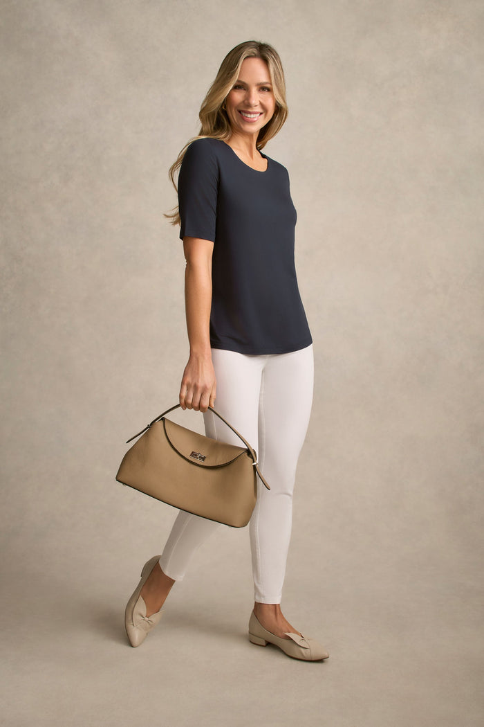 Half Sleeve Round Neck Tee - Ink