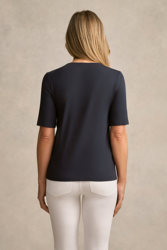 Half Sleeve Round Neck Tee - Ink