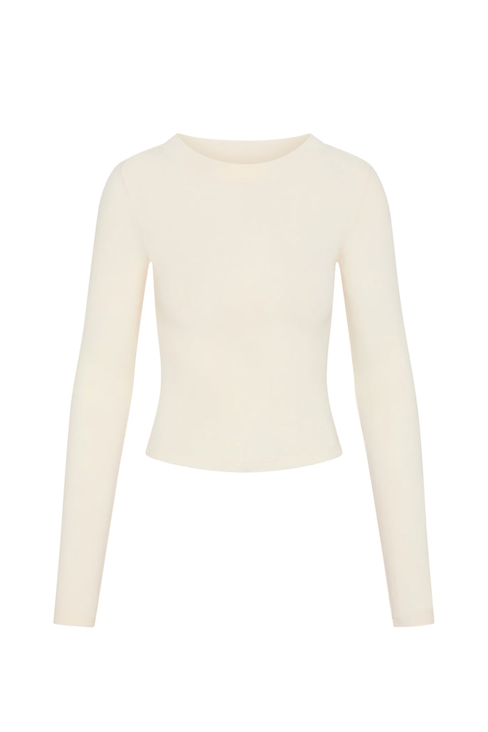 Hayworth Long Sleeve Long - Ivory Lightweight Rib