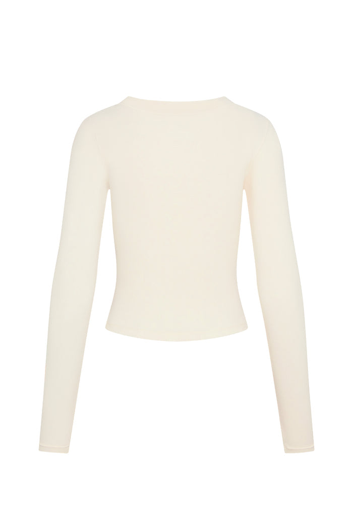 Hayworth Long Sleeve Long - Ivory Lightweight Rib