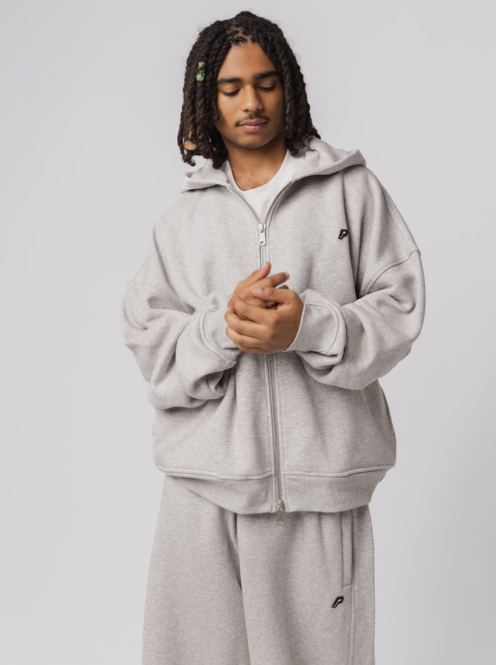 Heavyweight Zip Up in Champion Grey