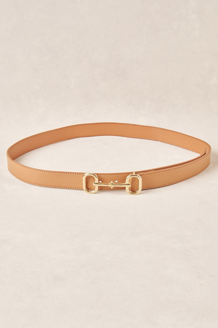 Horsebit Buckle Belt - Tan