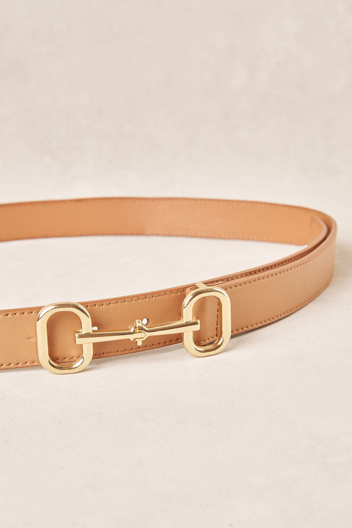 Horsebit Buckle Belt - Tan