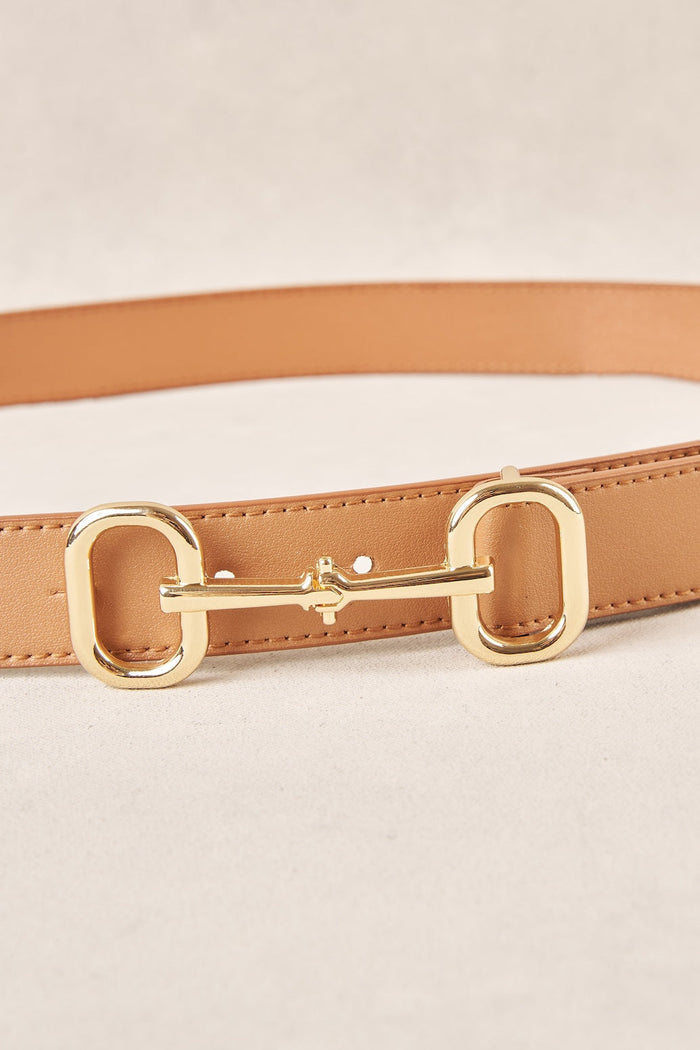 Horsebit Buckle Belt - Tan