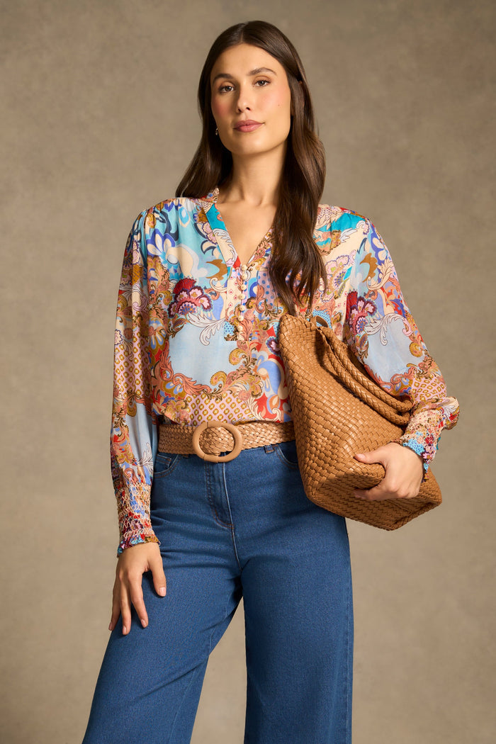 Kira Woven Tote Bag - Tan