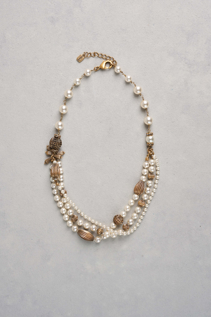 Layered Pearl Necklace - Cream