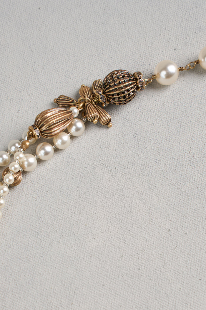 Layered Pearl Necklace - Cream