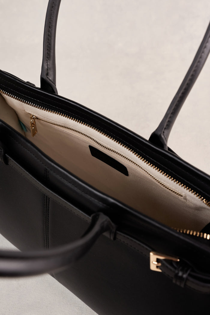 Leather Tote Bag - Black