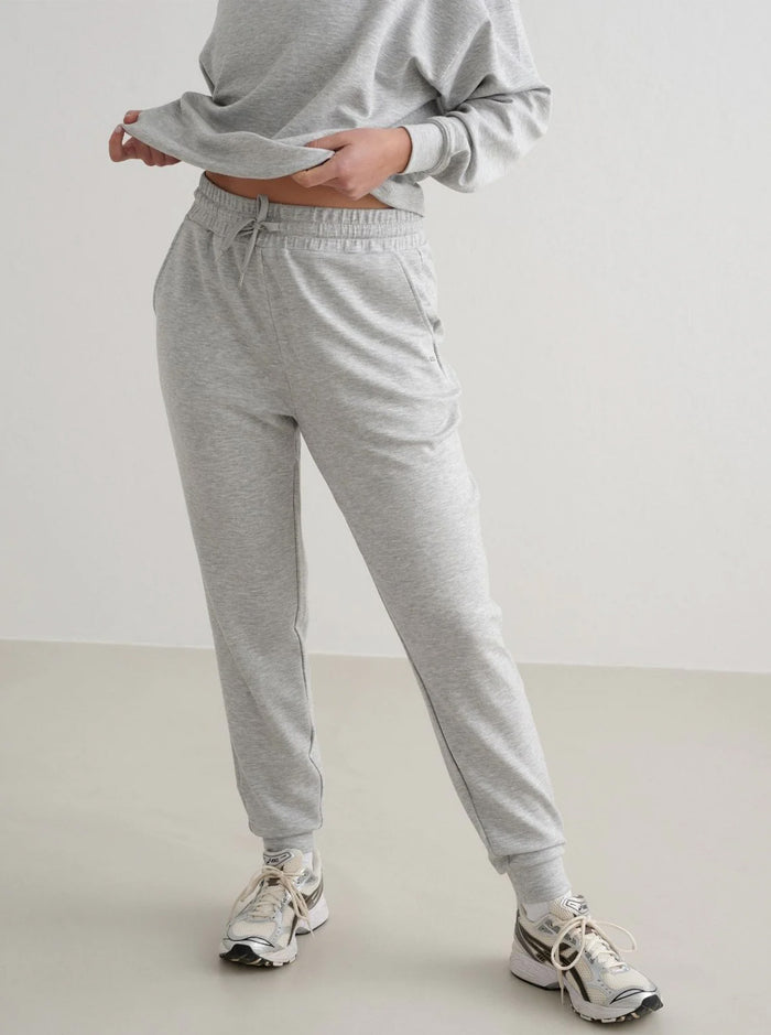 Light Grey Melange Comfy Modal Pants