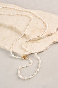 Long Freshwater Pearl Necklace - Gold