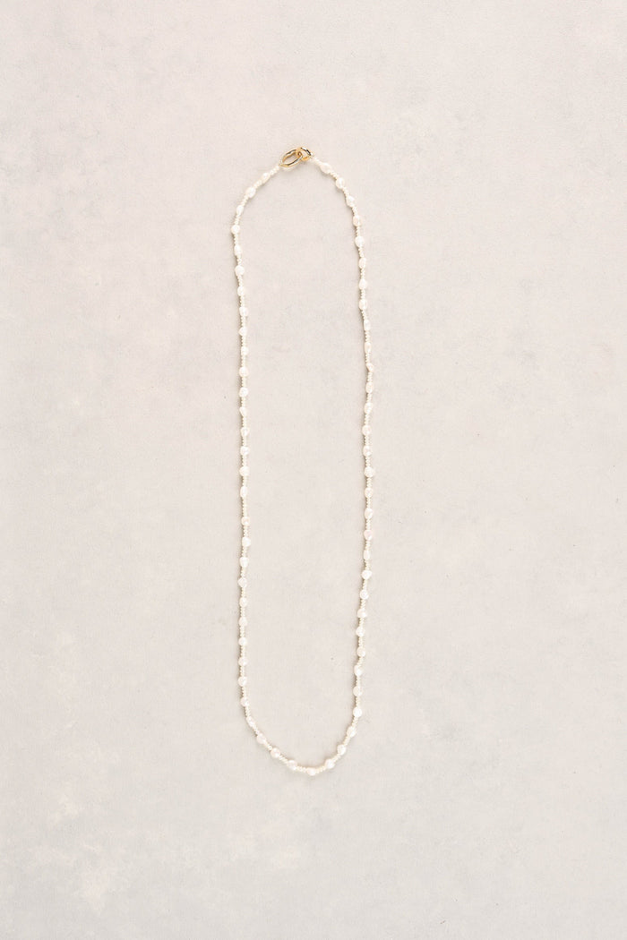Long Freshwater Pearl Necklace - Gold