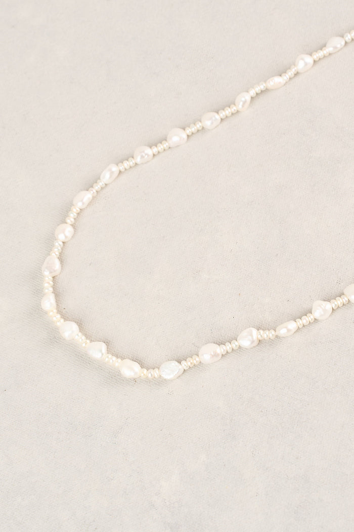 Long Freshwater Pearl Necklace - Gold