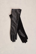 Long Leather Gloves - Black