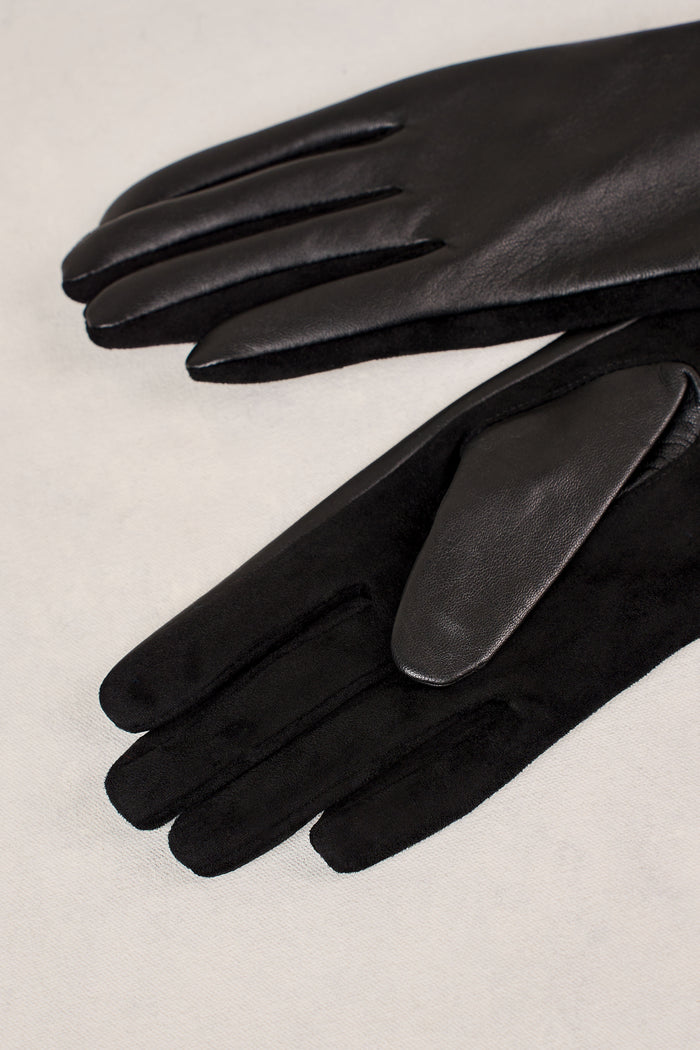 Long Leather Gloves - Black
