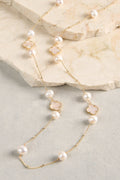 Long Pearl Clover Necklace - Mother of Pearl