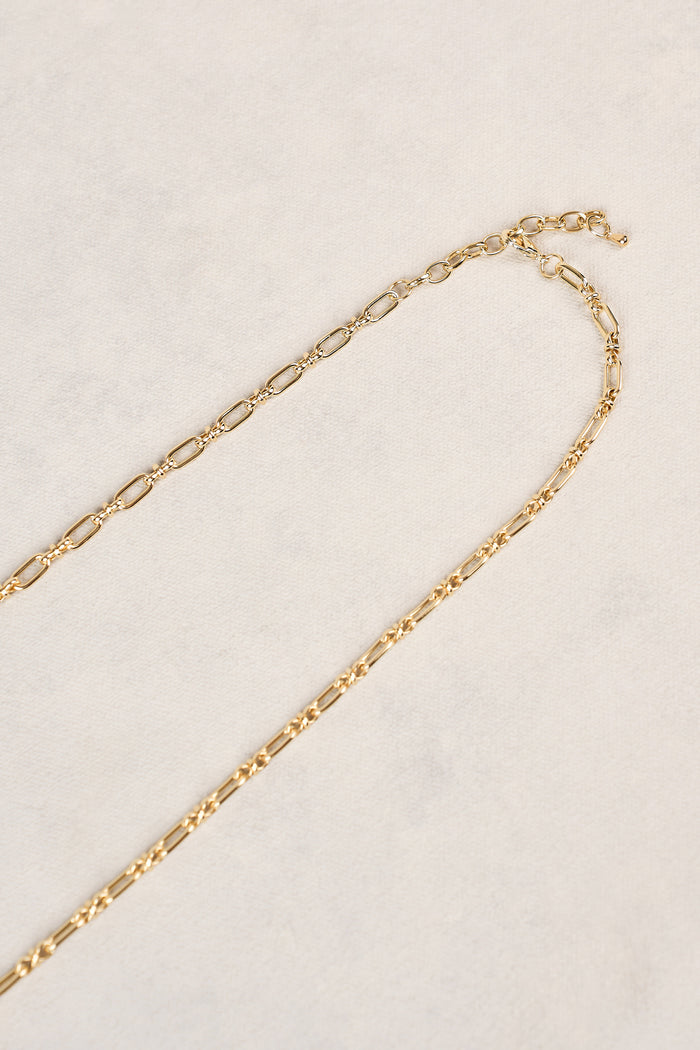 Long Pearl Link Clover Necklace - Green